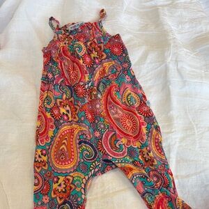 Posh Peanut Paisley smocked romper 3-6 months